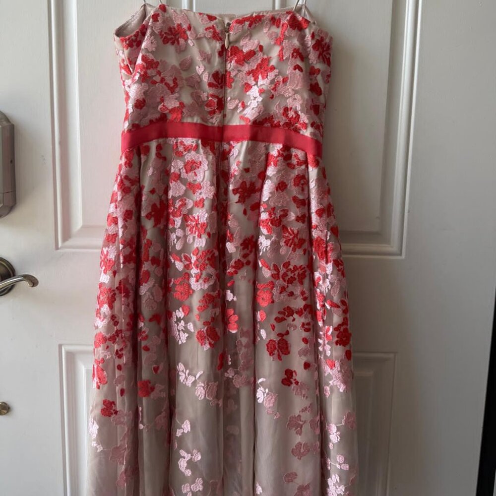Eliza J Floral Organza Dress Red